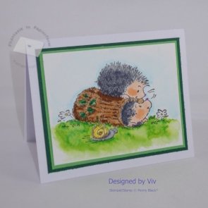 Karte Bild Igel mit Innenseite 3D Schriftzug: Hello, Card with Picture Hedgehod, inside 3D Word:Hallo